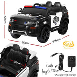Electric Ride On Car Rigo Kids Patrol Police Ride On Cars Horn Music Remote Black RCAR-POLICE-RGROVER-N-BK