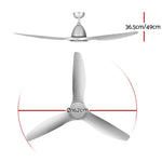 Devanti 64 Inch Ceiling Fan DC Motor w/Light w/Remote - Silver CF-B-64-334-SI