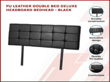 PU Leather Double Bed Deluxe Headboard Bedhead - Black V63-768215