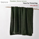 Bianca Tambar Forest Green Faux Fur Throw Rug 130 x 170 cm V442-BCA-THROW-TAMBAR-FORESTGREEN-RE