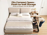 Artiss Queen Bed Frame Gas Lift Storage 3 Drawers Adjustable Headboard Platform Base BFRAME-G-APEX-Q-BG-ABC