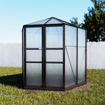 Greenfingers Greenhouse 2.4x2.1x2.32M Aluminium Polycarbonate Green House Garden Shed GH-ALU-C-240X211X232-AB