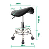 Swivel Salon Barber Stool Chair Saddle Type BLACK V274-FT-SC4B