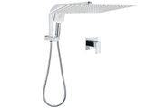WELS Square Chrome 16" Large Shower Head 3 Mode Handheld Diverter Wall Arm 2in1 Set Mixer V1233-A702ROHS002M4CKSS116KSQ201CR
