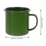 5pcs Vintage Small Enamel Cup with Handle, round Wide Mouth Mug V1366-AZ2-W-18685
