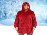 Hooded Blanket Fleece Flannel Hoodie Warm Clothes with Pocket Oversized Free SizeRed V1294-YM0901-3117200157811