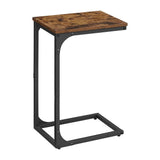 VASAGLE Slim End Table with Metal Frame Industrial Rustic Brown and Black V227-9101402109471