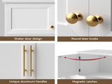 Artiss 2X Buffet Sideboard Cabinet Pantry Kitchen Storage Cupboard Drawers Doors FUR-U-SID200-WH-ABCX2