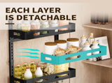 CARLA HOME 6 Tier Over the Door Organizer with Adjustable Metal Pantry Storage Rack and Hanging V178-36247
