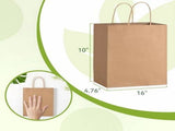 100 Pcs Brown Kraft Gift Bags With Handles, Medium Paper Bags for Craft Shopping Business Party V1237-MS-724-141