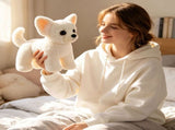 Realistic Chihuahua Plush Stuffed Animal, 9.05 Inch Lifelike Puppy Plush Toy, Soft PPCotton Filled V1366-AZ2-W-24755