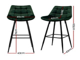 Artiss 4x Bar Stools Velvet Chairs Green BA-K-0222-GRX4