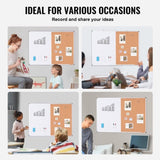 48"x 36" Whiteboard & Cork Combo with Aluminum Frame 2-in-1 Magnetic Dry Erase Bulletin V952-RMB48X36BBRMT05ZSV0