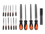 17 Pcs File Tool Set with Carry Case Half Round Triangle Round Flat and Needle Files Brush Carbon V1294-YM0901-3114250023211