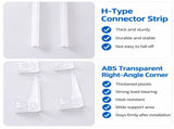 Transparent Window Rain Awning - 400 x 400mm Stackable Thickened Curved Canopy, Bracket Free Wall V888-ELOSUNG55416