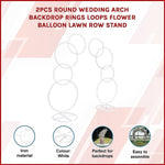 2pcs Round Wedding Arch Backdrop Rings Loops Flower Balloon Lawn Row Stand V63-841751