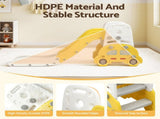 Keezi Kids Slide Set Toddler Indoor Playset Bookshelf Drawing Board Yellow KPS-SLIDE-CAR-YE