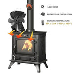 6 Blades Fireplace Stove Fan Heat Cocoon Self-Powered Wood Top Burner Eco Heater V201-W12898857