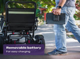 EQUIPMED Electric Folding Wheelchair, Long Range, Airline Approved, Aluminium Frame, Lithium V219-HELWLCEQPKK6A