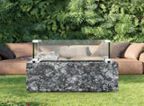 Gas Fire Pit Wind Guard for Square Fire Table, 8mm Clear Tempered Glass Flame Shield with Aluminum V767-VVR-HKFFZGHBLZFXI4JMNV0