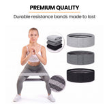 PROFLEX 3-Piece Hip Resistance Band with Storage Bag, Grey, Dark Grey, Black Pack V219-FTNRBSFT3GBA