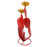 Metal Prickly Pear Cactus with Flowers Iron Rustic Cactus Statue Desert Decor Sculpture for Garden V1294-YM0703-3111230153411