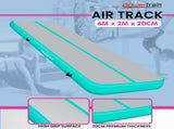 Powertrain Airtrack 20cm Thick 6m x 2m Inflatable Gymnastics Tumbling Mat Air Track - Mint Gree IFM-0602-GYGN