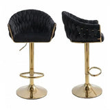 SERENIT GP1863 Modern Velvet Breakfast Bar Stools Swivel Barstools Adjustable Counter Stools with V255-SE-GP1863R-BLACK