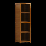 Bamboo 4-Shelf Bookcase Adjustable Display Storage Rack Stand for Living Room, Bedroom, Office or V63-838211