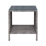 Gardeon Coffee Side Table Wicker Desk Rattan Outdoor Furniture Garden Grey ODF-RECLINER-TB-GE