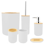 6Pcs/Set Household Bathroom Soap Box Toothbrush Holder Rinse Cup Lotion Bottle Accessories KitWhite V1294-YM0901-3117200049513