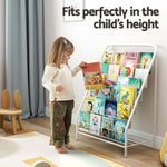 Keezi 6 Tiers Kids Bookshelf Magazine Rack Children Bookcase Organiser Foldable FURNI-B-BOOK-METAL-WH