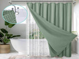 Bath Shower Curtain Set 230gsm Waffle Shower Curtain Thick PEVA Liner Triple Header Hooks for V1294-YM0901-YM888YBTMSY04V24V0001