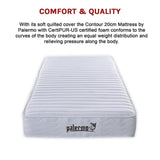 Palermo Contour 20cm Encased Coil King Single Mattress CertiPUR-US Certified Foam V63-818733