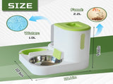Automatic Pet Feeder 1 Piece Dog Cat Food Bowl Water Bowl Green V1258-DP02-BOL-554