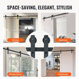 8FT Sliding Barn Door Hardware Closet Track Kit for Single Door I Hanger V952-GCYMWJTJHS8FDEY4EV0