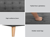 Artiss 2x Sofa Bed Couch Single Seater Fabric Grey SBED-E-SOLO86-GYX2