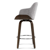 Artiss Bar Stools Swivel Velvet Padded Wooden BA-TW-8908-GY