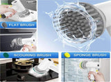 Electric Cleaning Brush with 4 Heads, 2 Modes Rotating Scrubber V1263-JX-5320