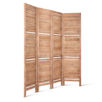 Artiss 4 Panel Room Divider Screen 163x170cm Shelf Oak RD-B-0590-4P-BR