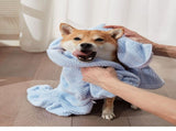 Pet Wearable Bathrobe Towel - Quick-drying, absorbent full-body cover with hood and V888-ELOSUNG54438