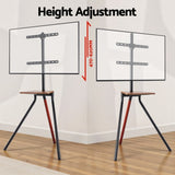 Artiss TV Stand Wooden Tray 24-55" Swivel Height Adjustable TV-MOUN-105-BK-WAL