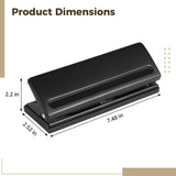 6-Hole Paper Puncher Black, Accommodates A4, A5, A6, A7, A8, B5, M5 Refills, with Adjustable Hole V1369-AZ3-W-08671