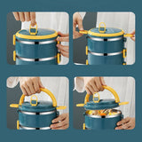 4 Tier Stackable Stainless Steel Lunch Box Sealed V1370-AZ4-19017