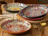 Ceramic Dinner Plates 4-Piece Set Unique Design High-Quality Ceramic Versatile - Multi - Size Pack V1106-DSZ-XXX-NNN-MLT-PACKOF4PIECES