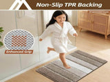 Bathroom Rugs,Ultra Soft Absorbent Bath Mat,Beige Non-Slip TPR Backing Stays in Place, Machine V1107-113-35468-BRN4