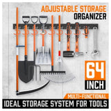 64" Wall Mount Tool Hanger Garden Storage Organizer Mop Broom Holder Hook Pegs V465-977920-AU-5