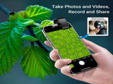 Mini Phone Microscope with LED Light,Universal Clip and CPL,200X Portable USB Microscope Camera V1369-AZ3-W-00728