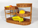 Imitation Rattan Fruit Basket Multi-Layer Fruit Basket Snack Storage Candy - Light Brown - Size L V1347-122-30192-LIG-L