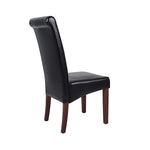 2x Wooden Frame Black Leatherette Dining Chairs with Solid Pine Legs V43-DC-SWI-BLN